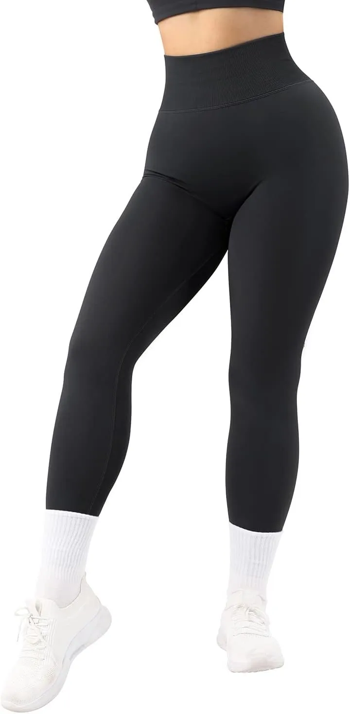 MOOSLOVER Women Leopard Scrunch Butt Lifting Leggings Seamless High Waisted Yoga Pants