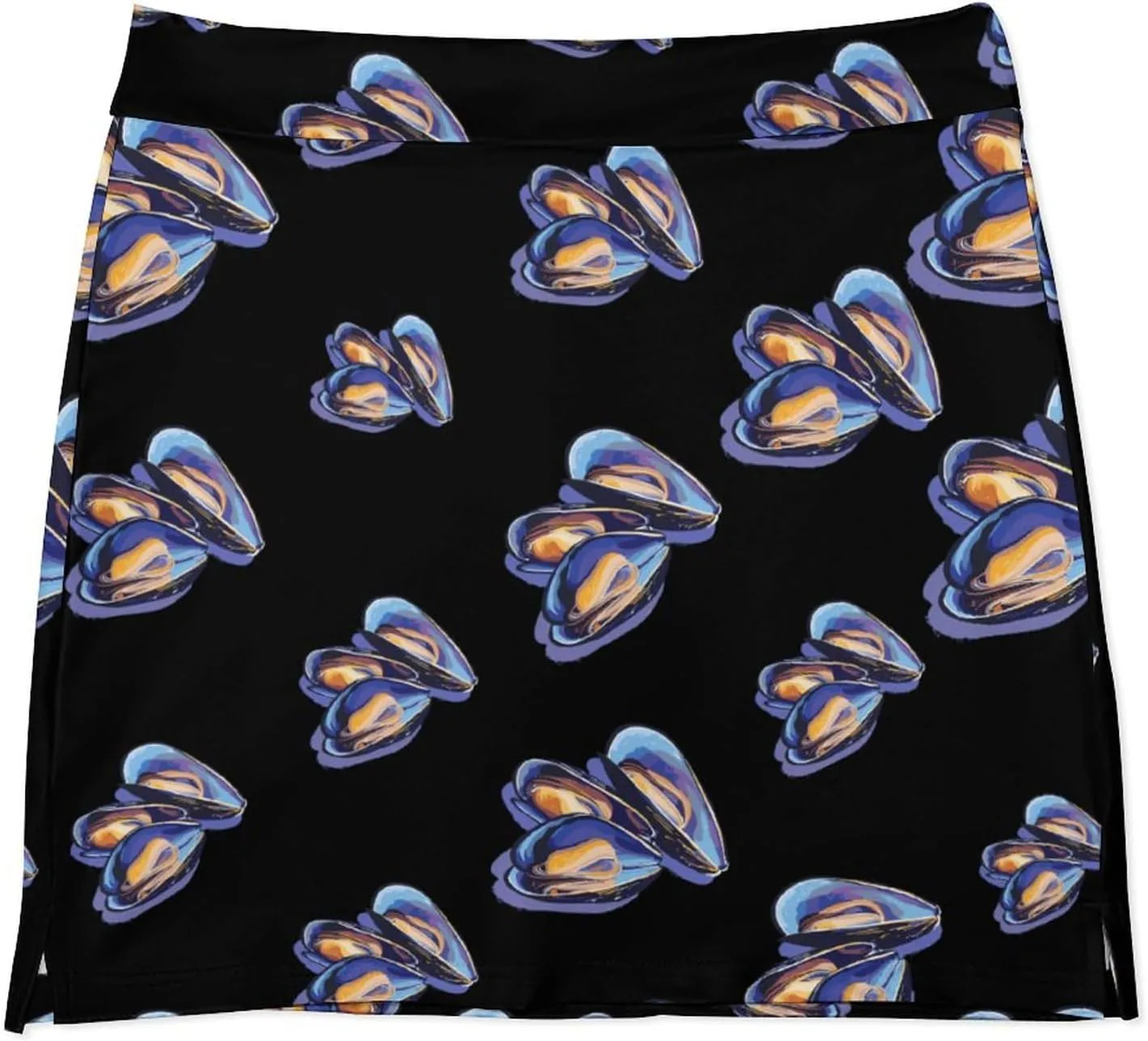 Mussels Seafood Women's Skort Athletic Skirt Golf Skorts A-line Skirts with Built-in Shorts Pockets