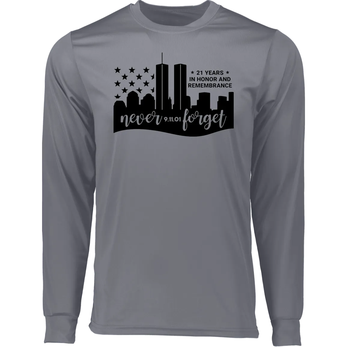 Never Forget Men's Long Sleeve Moisture-Wicking Tee