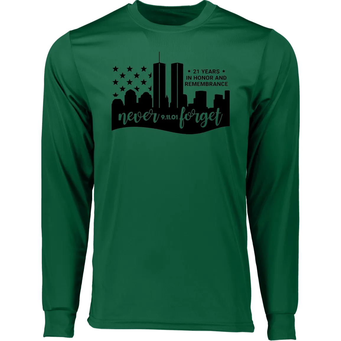 Never Forget Men's Long Sleeve Moisture-Wicking Tee