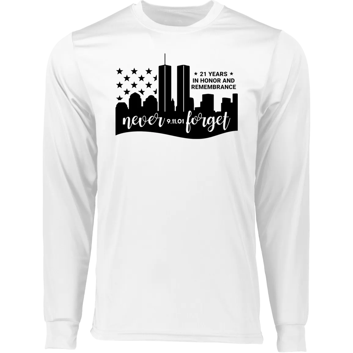 Never Forget Men's Long Sleeve Moisture-Wicking Tee
