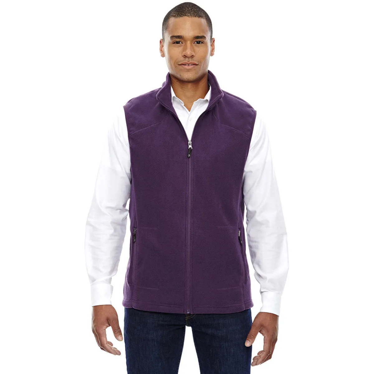 North End Men's Mulberry Purple Voyage Fleece Vest