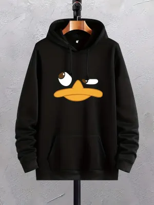 OB Cartoon Duck Print Graphic Hoodies
