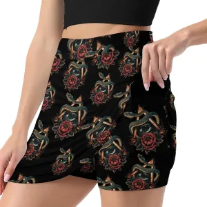One Eye Snake Women's Skort Athletic Skirt Golf Skorts A-line Skirts with Built-in Shorts Pockets
