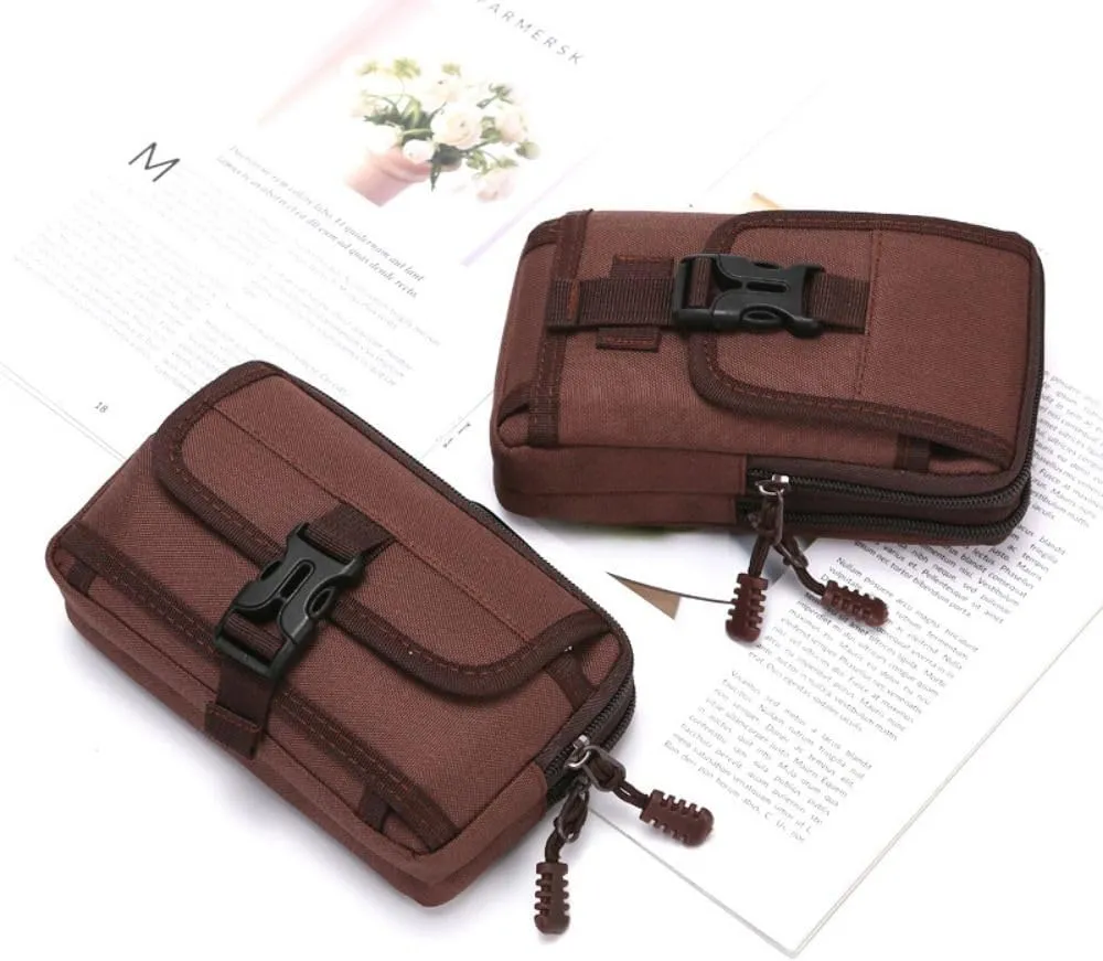 Outdoor Nylon Outdoor Waist Bags Mobile Phone Bag, Travel Nylon Zipper Cellphone Waist Wallet Purse Smartphone Pouch