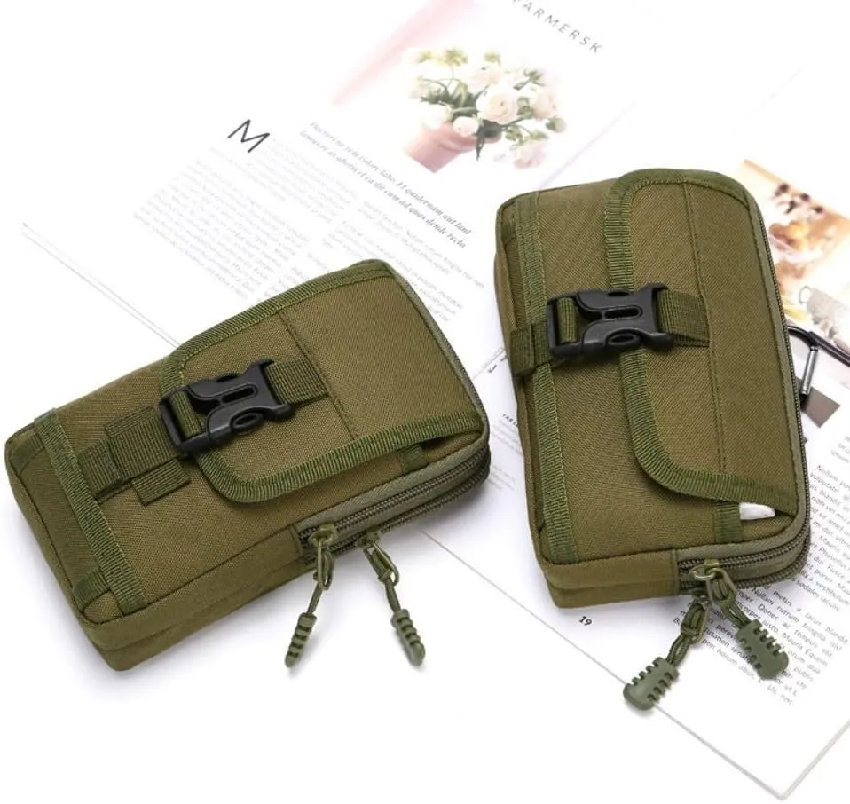 Outdoor Nylon Outdoor Waist Bags Mobile Phone Bag, Travel Nylon Zipper Cellphone Waist Wallet Purse Smartphone Pouch