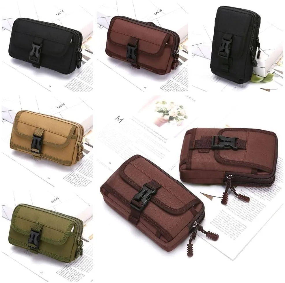 Outdoor Nylon Outdoor Waist Bags Mobile Phone Bag, Travel Nylon Zipper Cellphone Waist Wallet Purse Smartphone Pouch