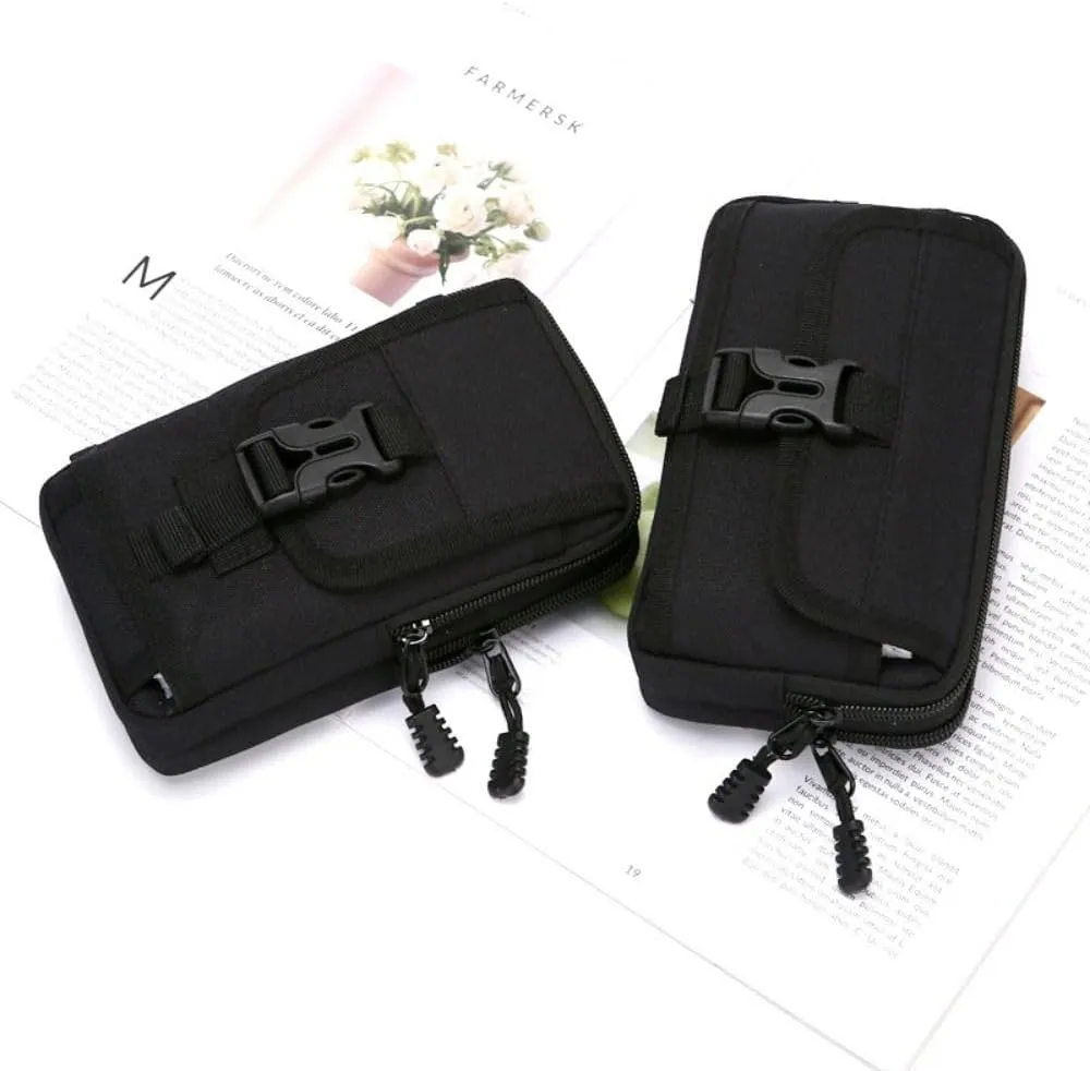 Outdoor Nylon Outdoor Waist Bags Mobile Phone Bag, Travel Nylon Zipper Cellphone Waist Wallet Purse Smartphone Pouch