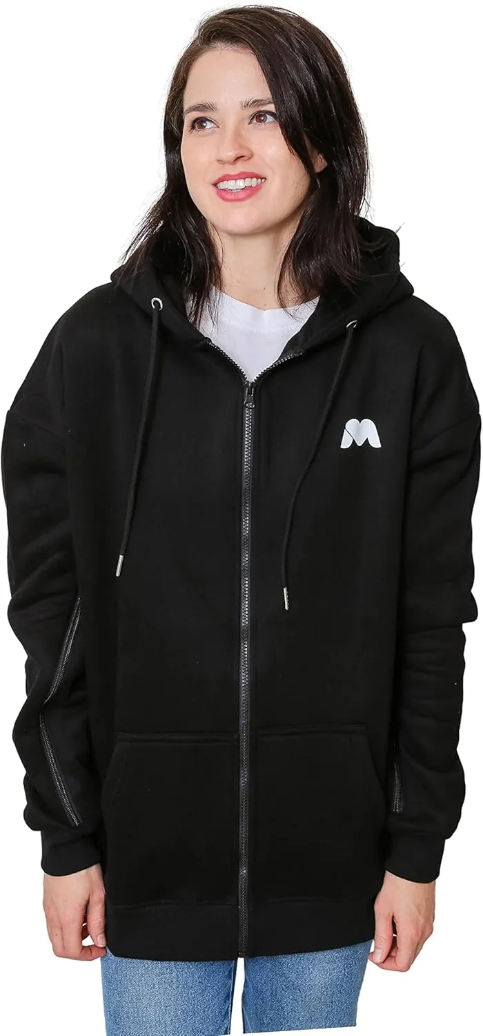 Oversized Jacket Hoodies Customized for Hemodialysis Patients with Both Arms Two Way Zippers for Men and Women