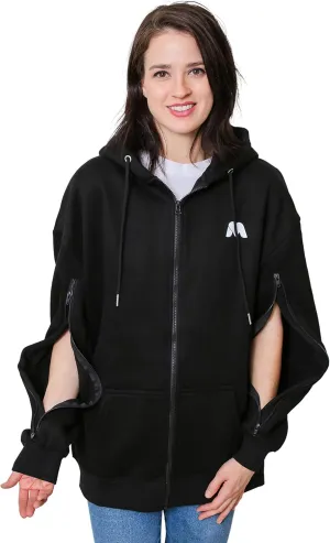 Oversized Jacket Hoodies Customized for Hemodialysis Patients with Both Arms Two Way Zippers for Men and Women