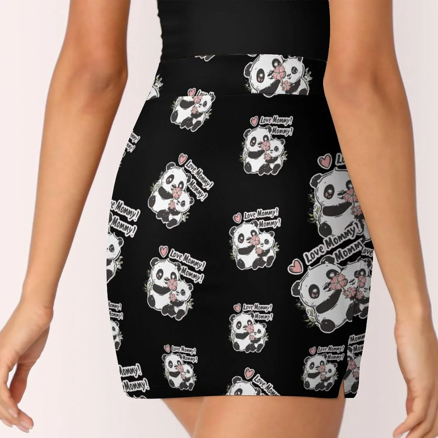 Panda Bears I Love Mommy Women's Skort Athletic Skirt Golf Skorts A-line Skirts with Built-in Shorts Pockets