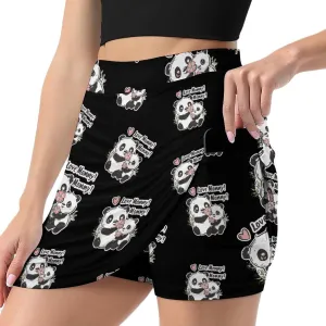 Panda Bears I Love Mommy Women's Skort Athletic Skirt Golf Skorts A-line Skirts with Built-in Shorts Pockets