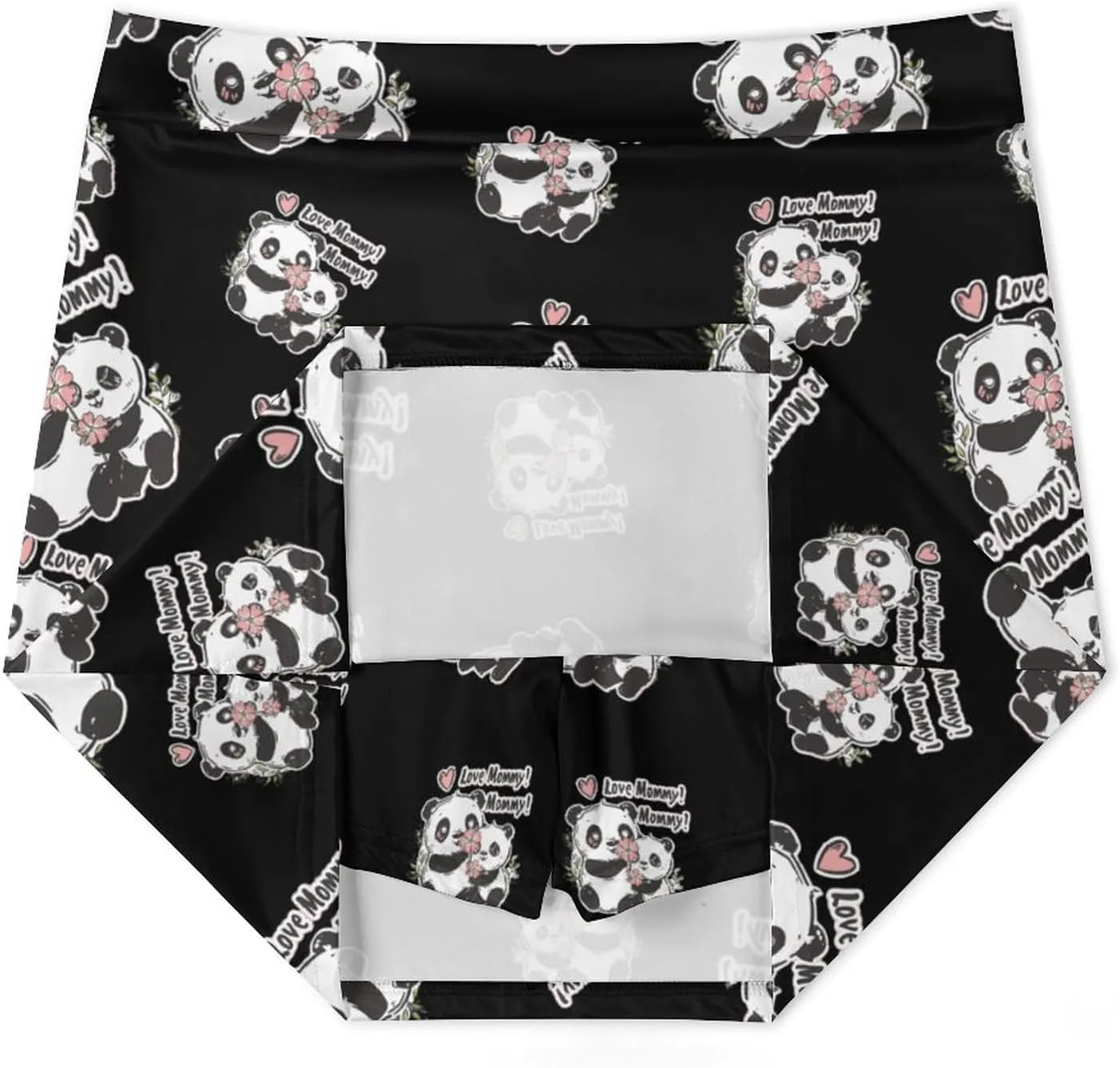 Panda Bears I Love Mommy Women's Skort Athletic Skirt Golf Skorts A-line Skirts with Built-in Shorts Pockets