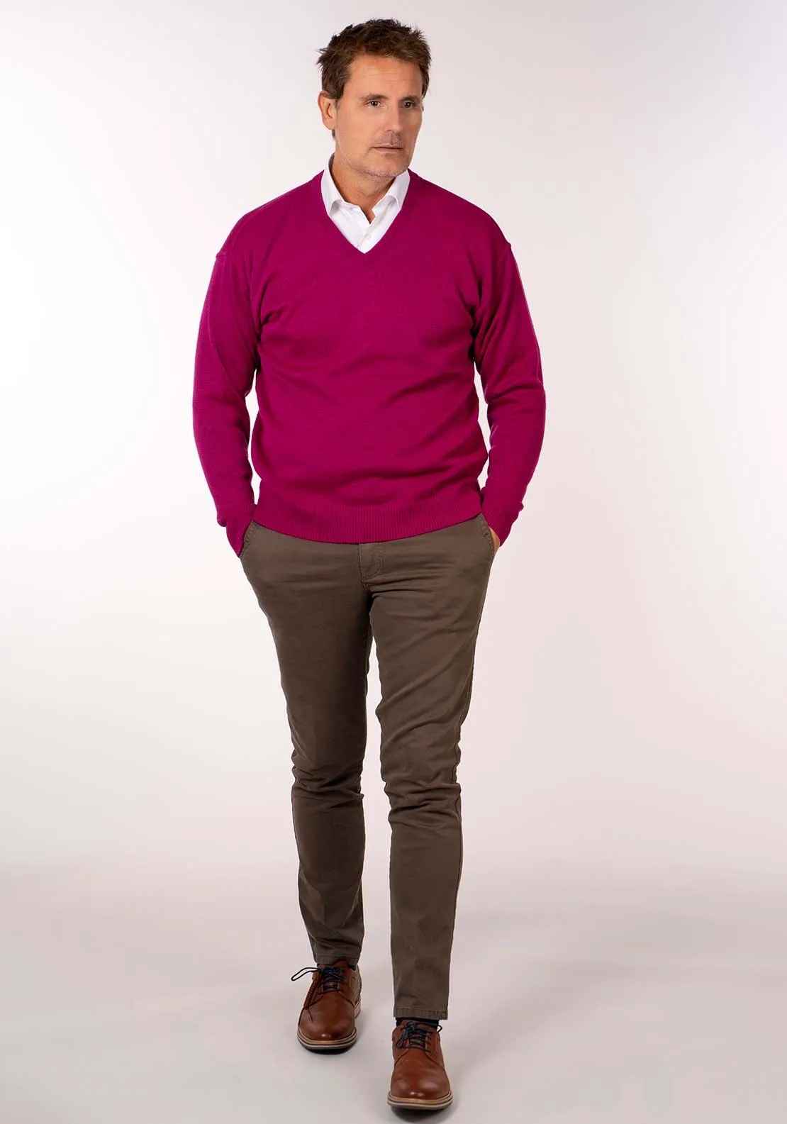 Plain V Neck Knit - Cerice Rose