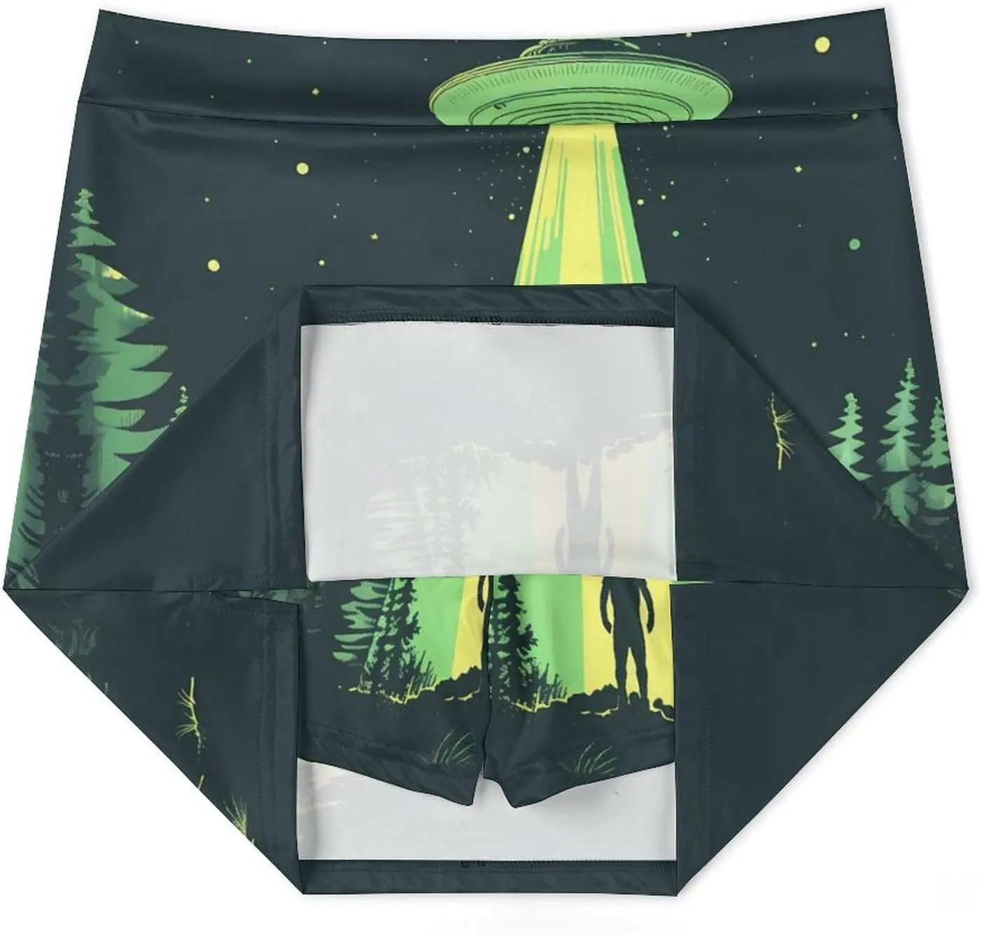Printed Spaceship at Night Women's Skort Athletic Skirt Golf Skorts A-line Skirts with Built-in Shorts Pockets