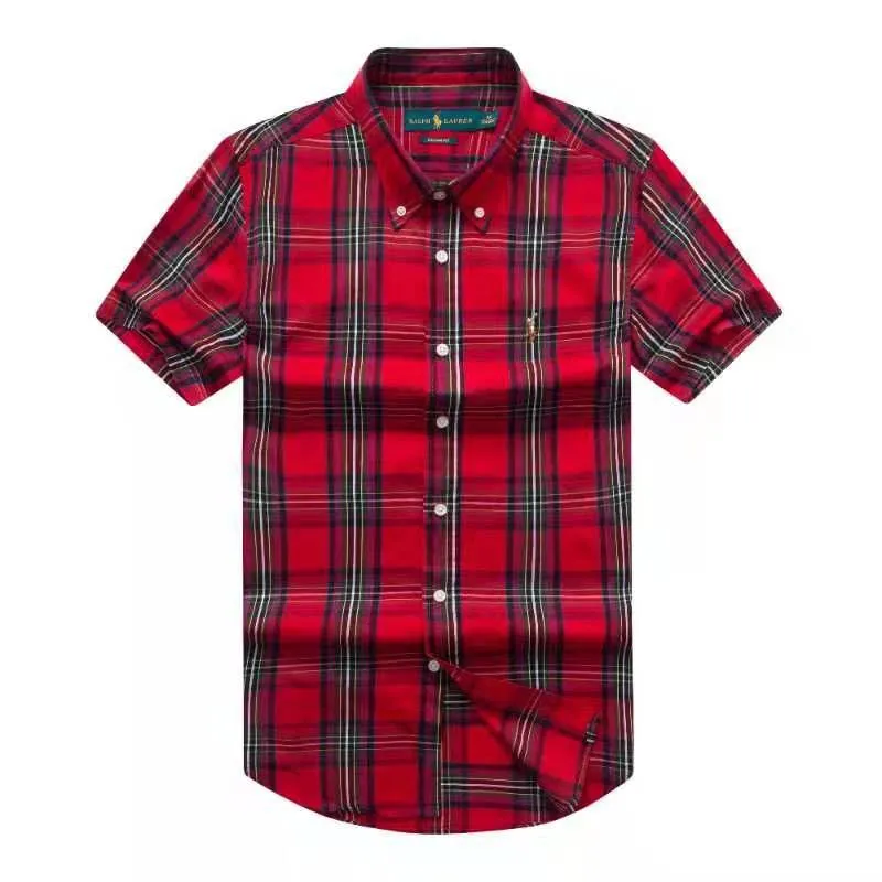 PRL Cotton Red Stripped Designed Short Sleeve