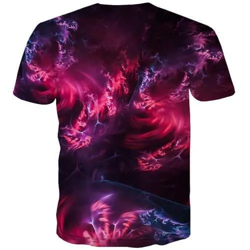 Psychedelic T-shirt Men Galaxy Tshirt Printed Wolf Tshirt Anime Abstract T-shirts Graphic Colorful T-shirts 3d Short Sleeve