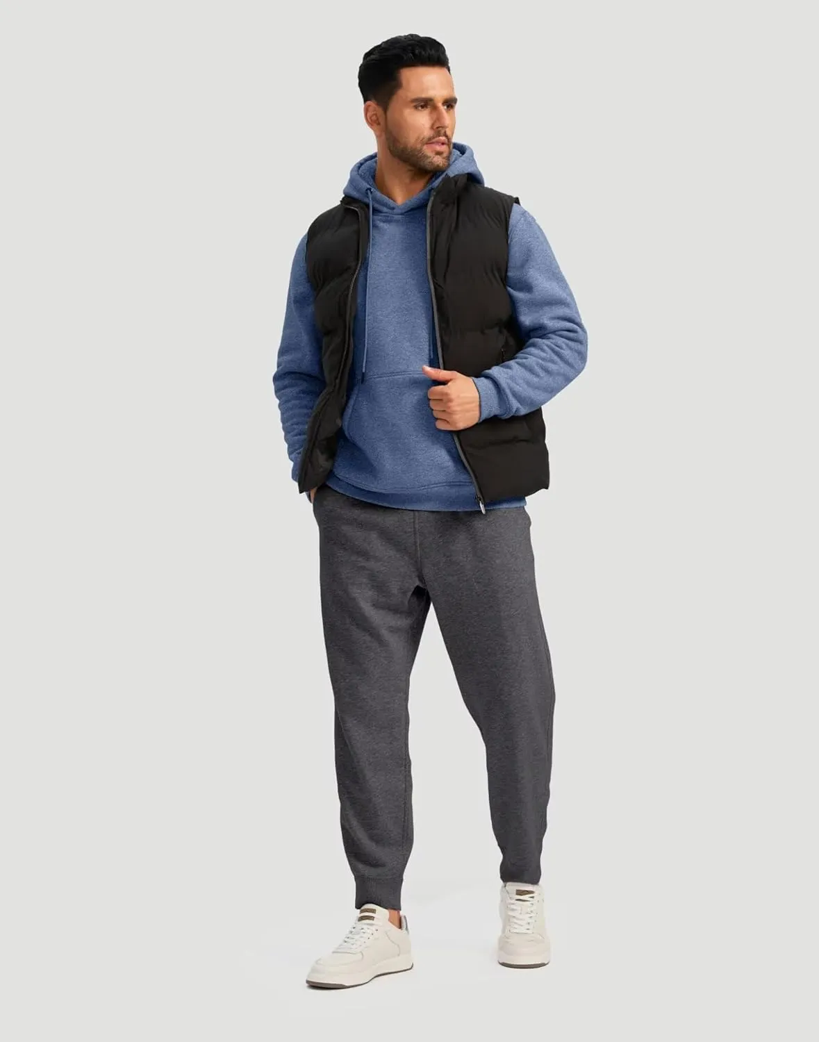 Pudolla Men's Sherpa Hoodie Pullover Winter Thick Warm Fleece Lined Hoodies Athletic Sweatshirts with Kangaroo Pouch Pocket