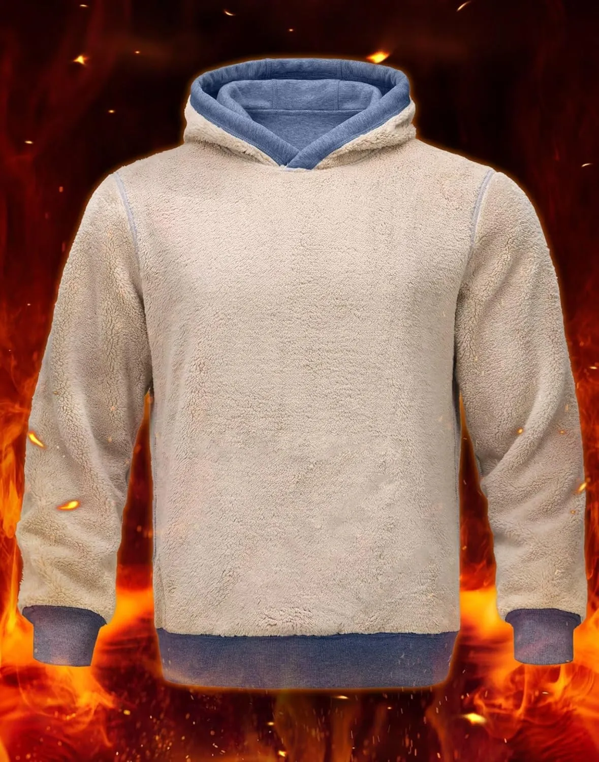 Pudolla Men's Sherpa Hoodie Pullover Winter Thick Warm Fleece Lined Hoodies Athletic Sweatshirts with Kangaroo Pouch Pocket