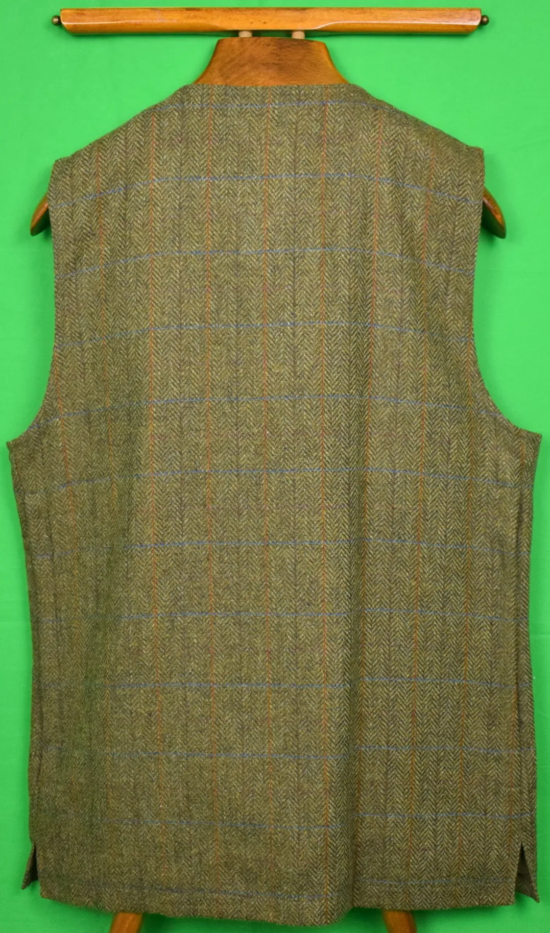 "Beretta Herringbone Tweed Shooting Vest w/ Quilted Suede Shoulder Patches" Sz: 40 (SOLD)