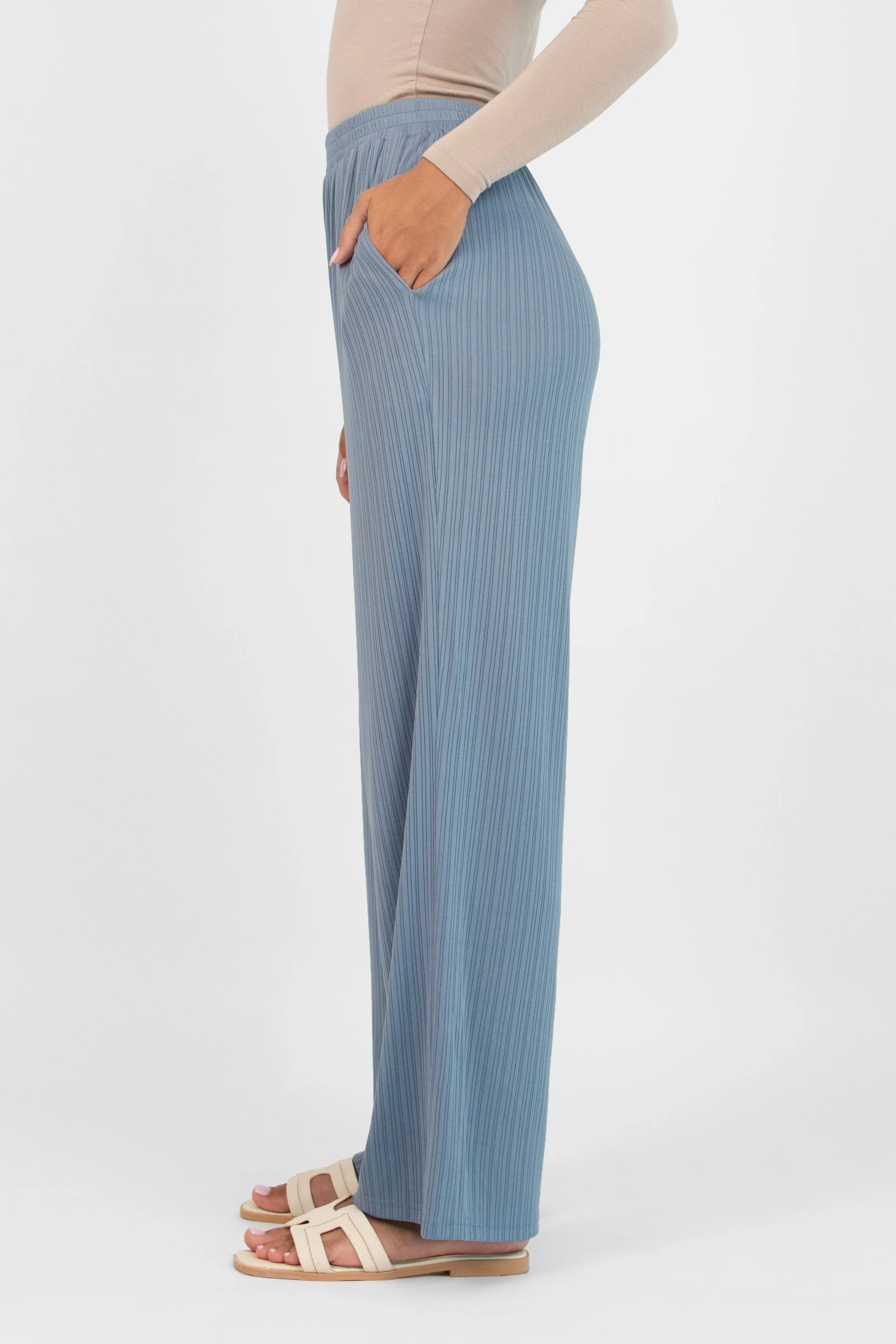 Ribbed Relaxed Fit Pants - Blueprint