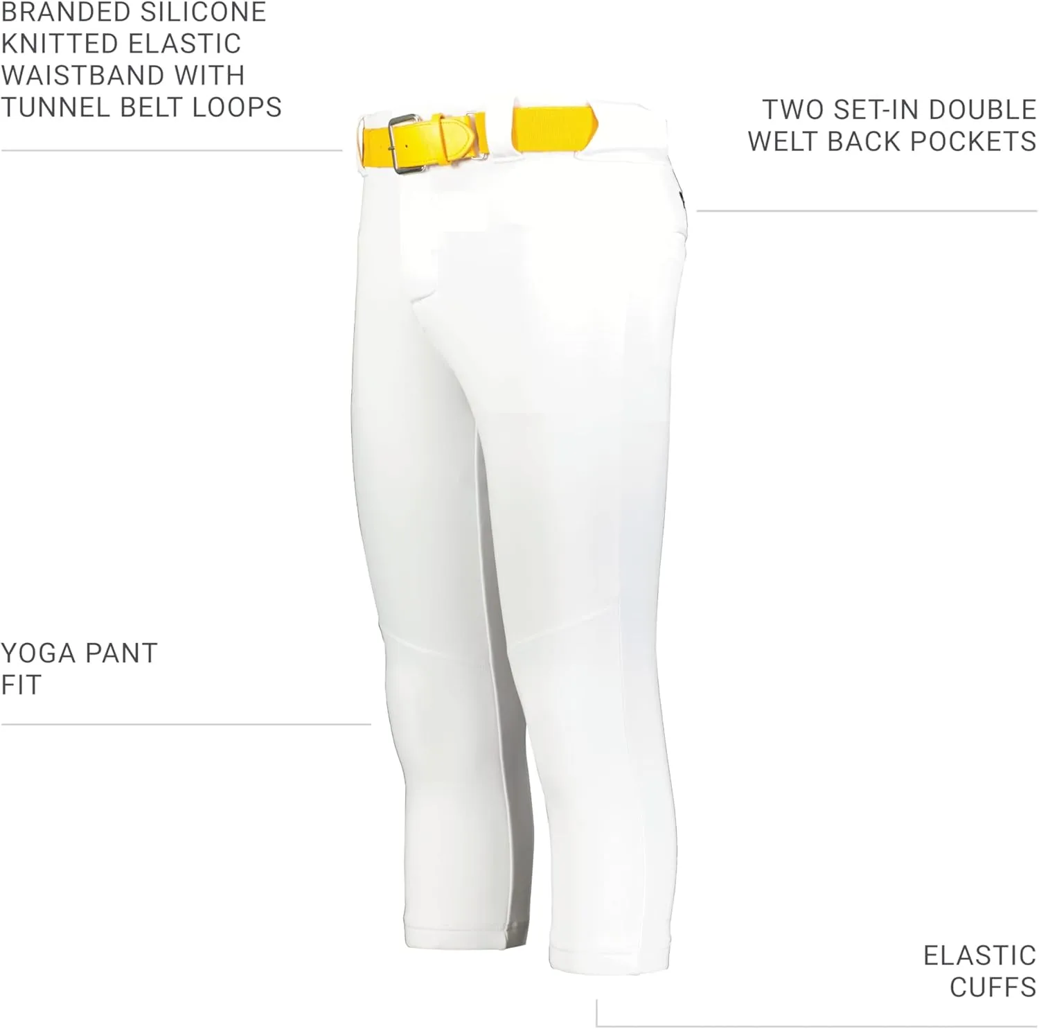 Russell Athletic Women's Flexstretch Softball Pants with Belt Loops-Fastpitch & Baseball Ready