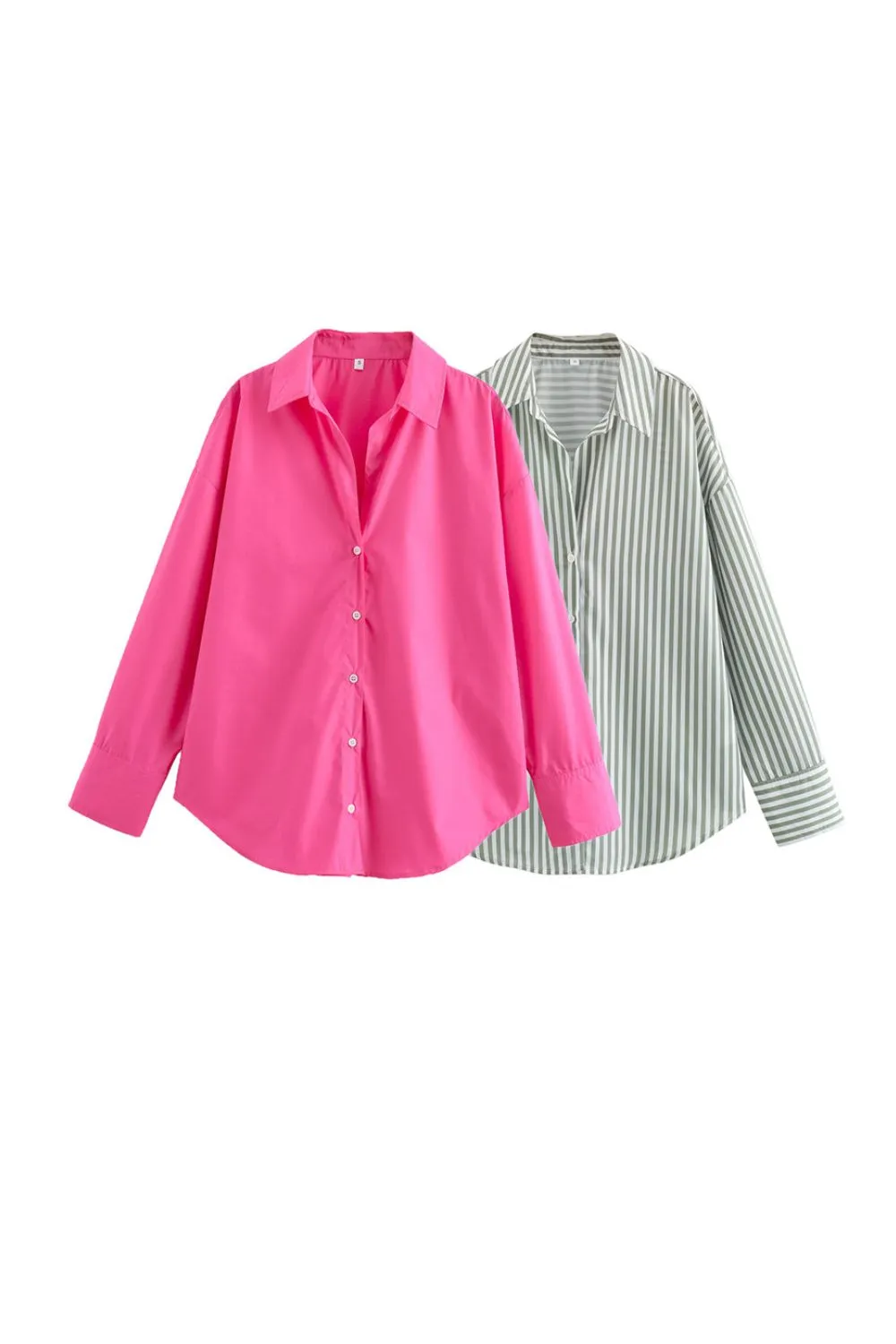 ’Scarlett‘ Button-Up Long Sleeve Shirt Top（2 Colors）