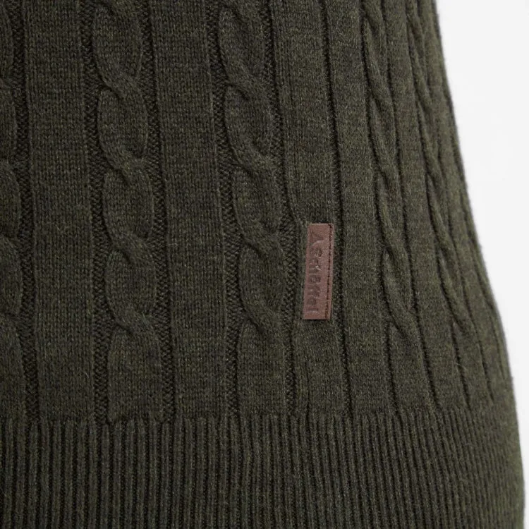 Schoffel Cotton Cashmere Cable 1/4 Zip Jumper - Loden