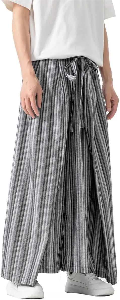 Seidarise Men's Baggy Wide Leg Pants Casual Harem Linen Japanese Yoga