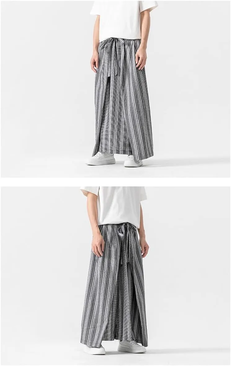 Seidarise Men's Baggy Wide Leg Pants Casual Harem Linen Japanese Yoga