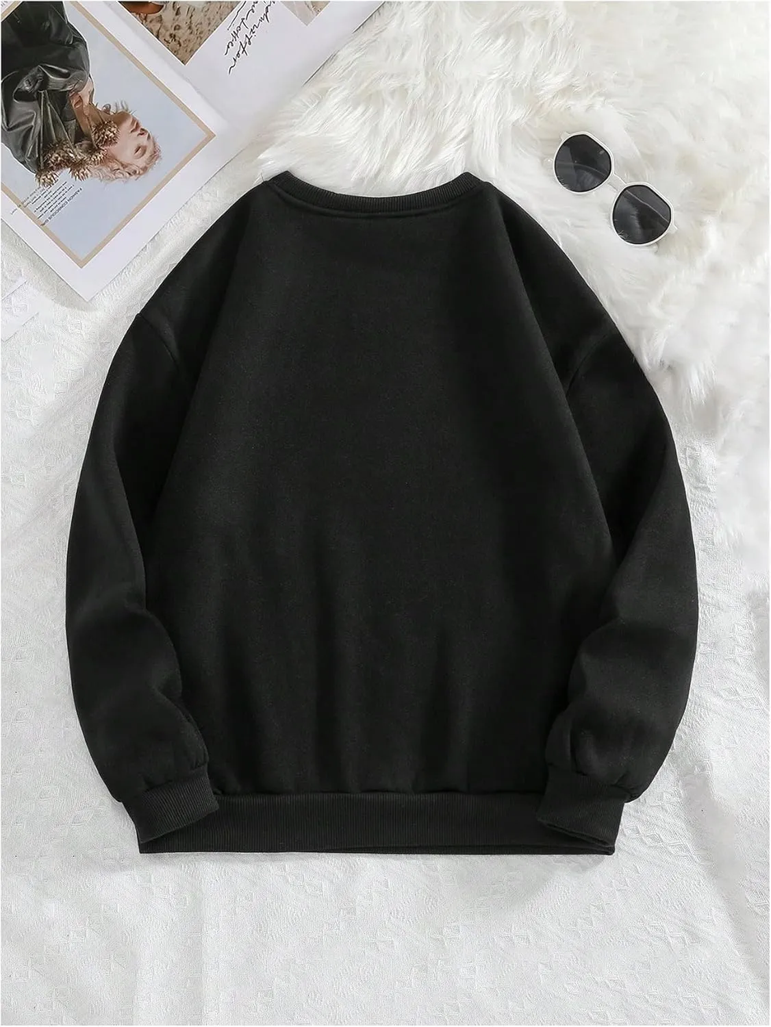 SHENHE Women's Vintage Crewneck Oversized Letter Graphic Print Drop Shoulder Sweatshirt