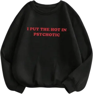 SHENHE Women's Vintage Crewneck Oversized Letter Graphic Print Drop Shoulder Sweatshirt