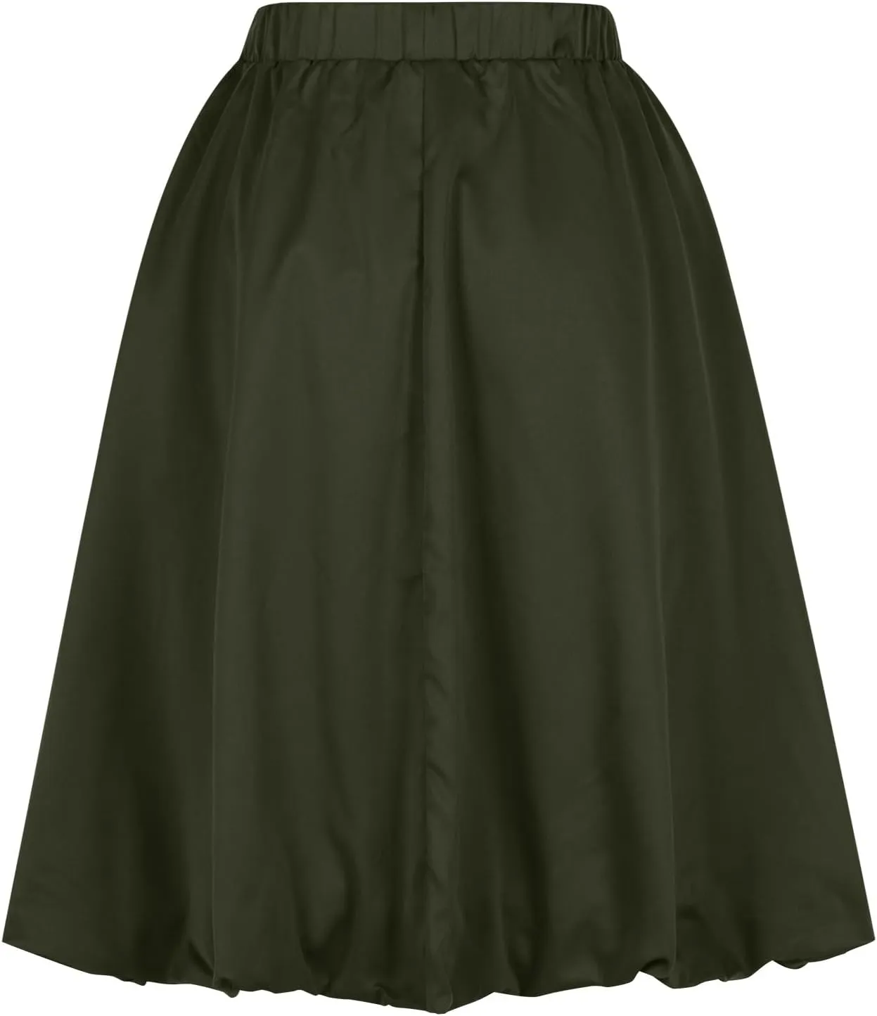 Skirt Women Elastic Waist Pure Casual Skirts Summer Trending Boho Vacation Skirts Puffy Baggy Ruched Skirt
