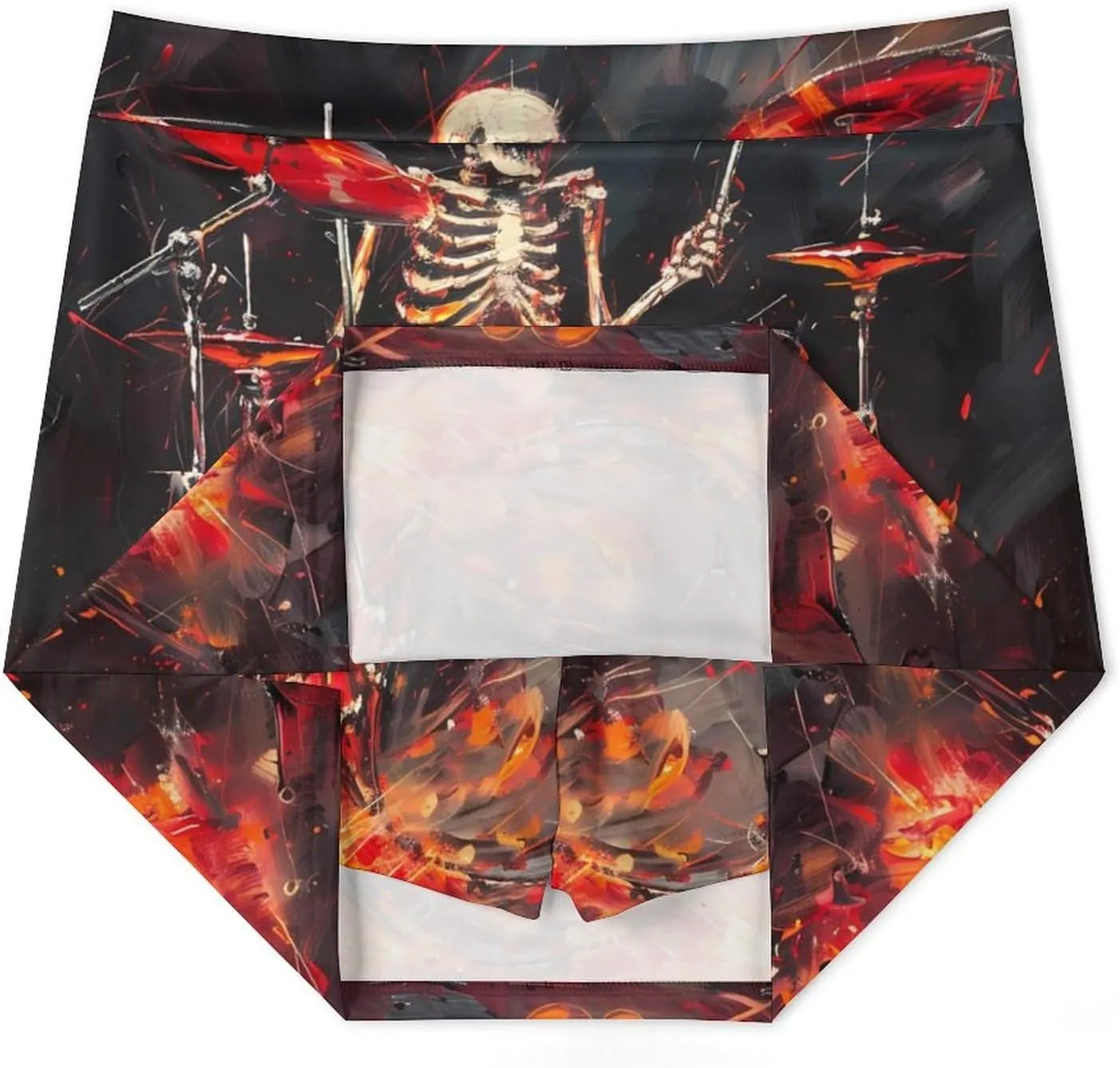 Skull Rock Roll Drums Women's Skort Athletic Skirt Golf Skorts A-line Skirts with Built-in Shorts Pockets