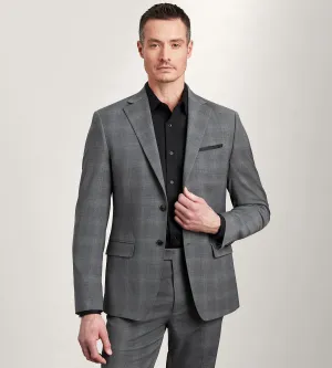 Slim Fit Grey Plaid Suit