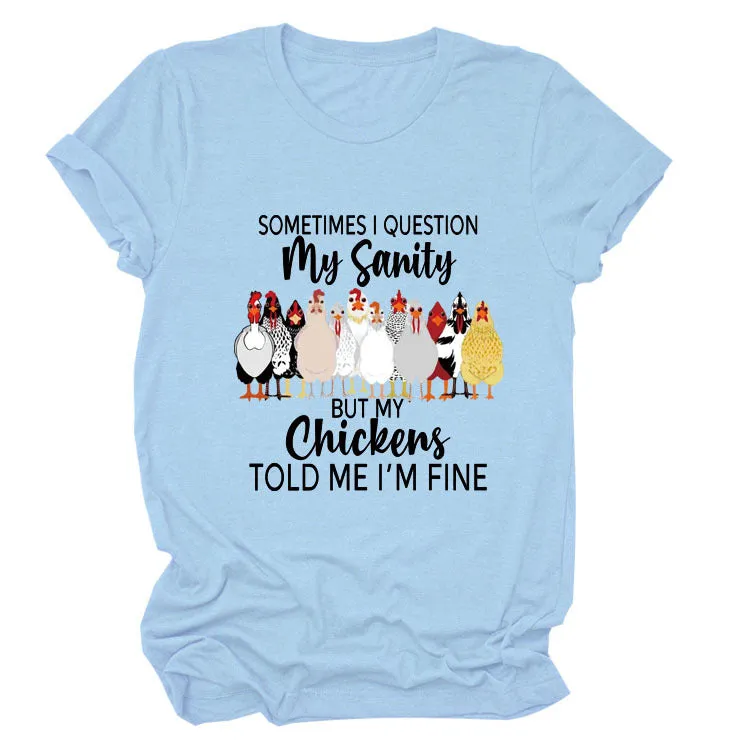 SOMETIMES QUESTION MY Summer Letter T-shirt with Short Sleeves Printed By Round Neck