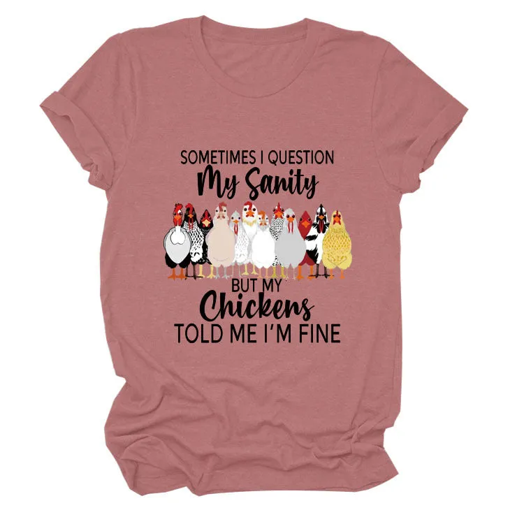 SOMETIMES QUESTION MY Summer Letter T-shirt with Short Sleeves Printed By Round Neck