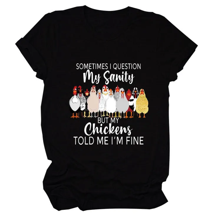 SOMETIMES QUESTION MY Summer Letter T-shirt with Short Sleeves Printed By Round Neck