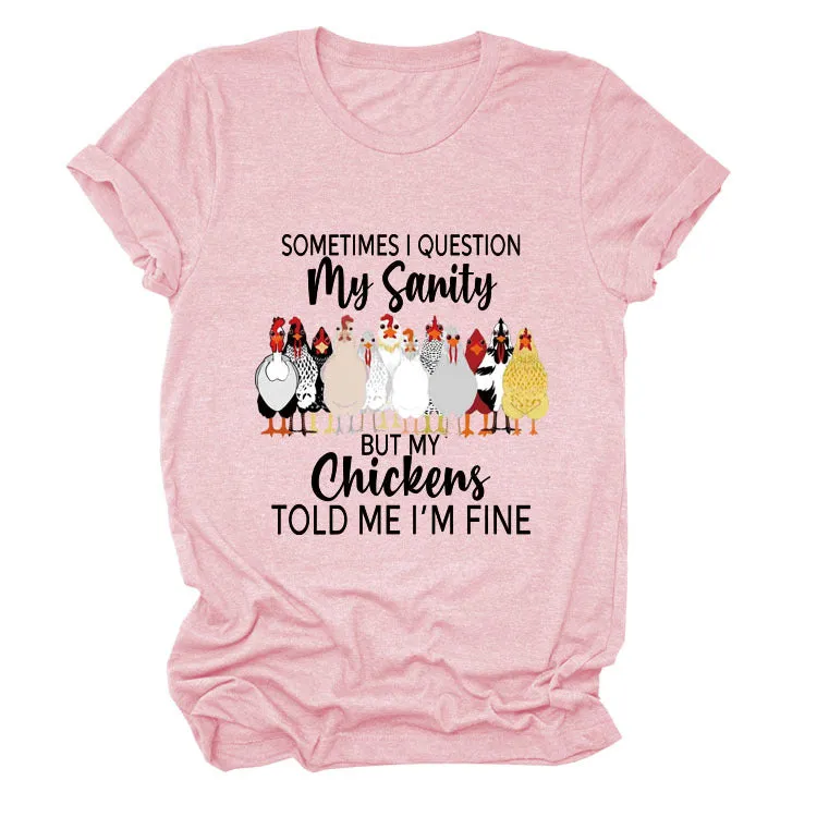 SOMETIMES QUESTION MY Summer Letter T-shirt with Short Sleeves Printed By Round Neck