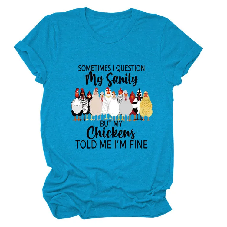 SOMETIMES QUESTION MY Summer Letter T-shirt with Short Sleeves Printed By Round Neck