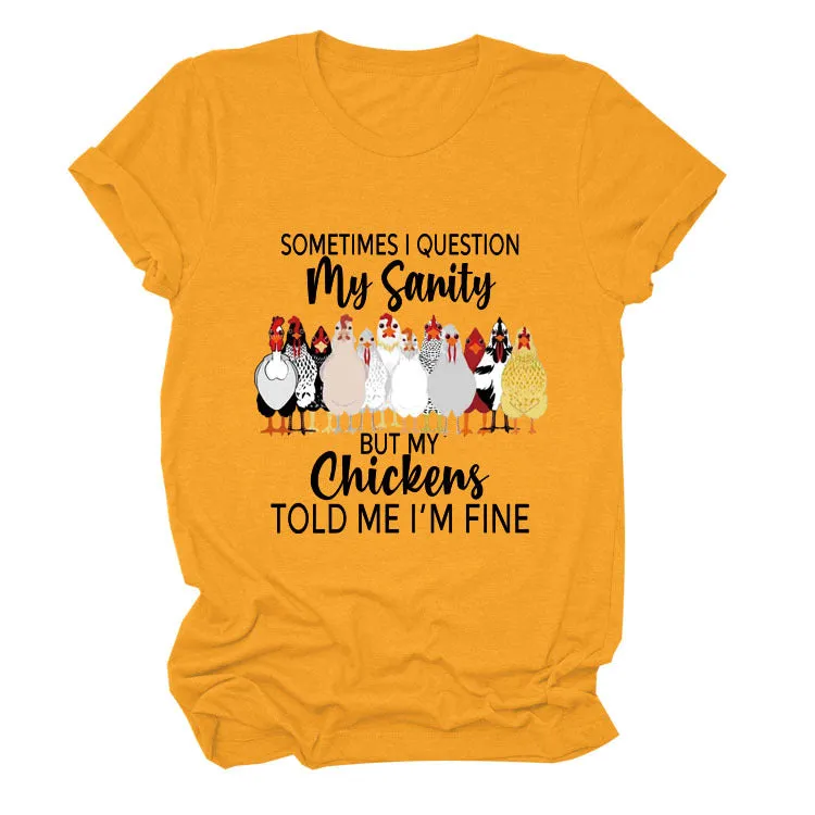 SOMETIMES QUESTION MY Summer Letter T-shirt with Short Sleeves Printed By Round Neck