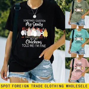 SOMETIMES QUESTION MY Summer Letter T-shirt with Short Sleeves Printed By Round Neck