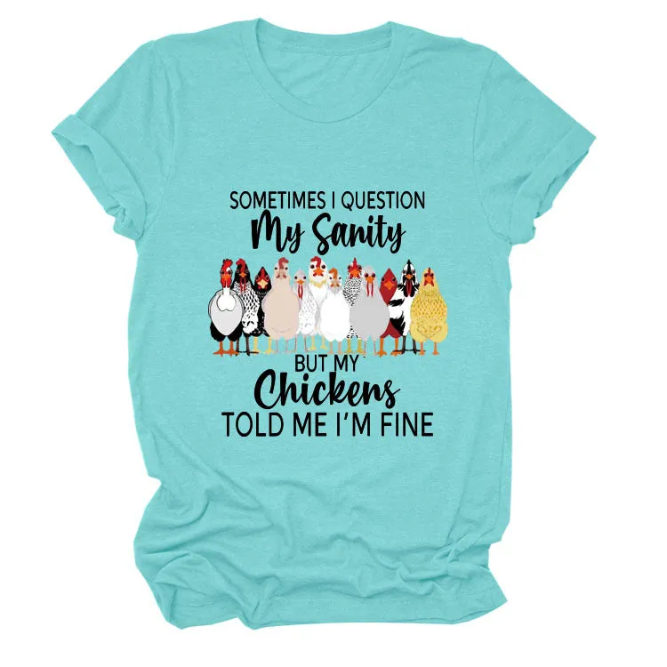 SOMETIMES QUESTION MY Summer Letter T-shirt with Short Sleeves Printed By Round Neck