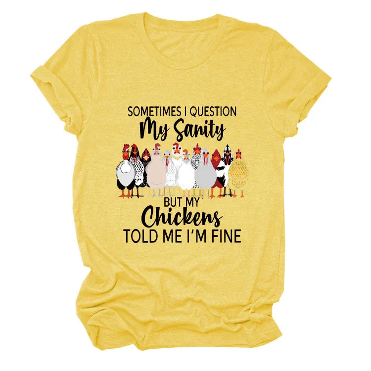 SOMETIMES QUESTION MY Summer Letter T-shirt with Short Sleeves Printed By Round Neck