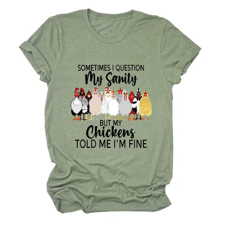 SOMETIMES QUESTION MY Summer Letter T-shirt with Short Sleeves Printed By Round Neck