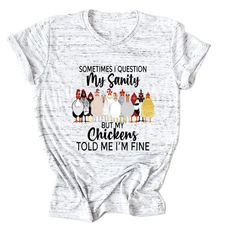 SOMETIMES QUESTION MY Summer Letter T-shirt with Short Sleeves Printed By Round Neck