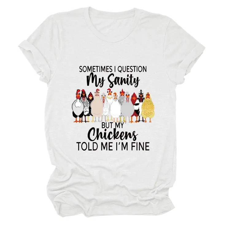 SOMETIMES QUESTION MY Summer Letter T-shirt with Short Sleeves Printed By Round Neck