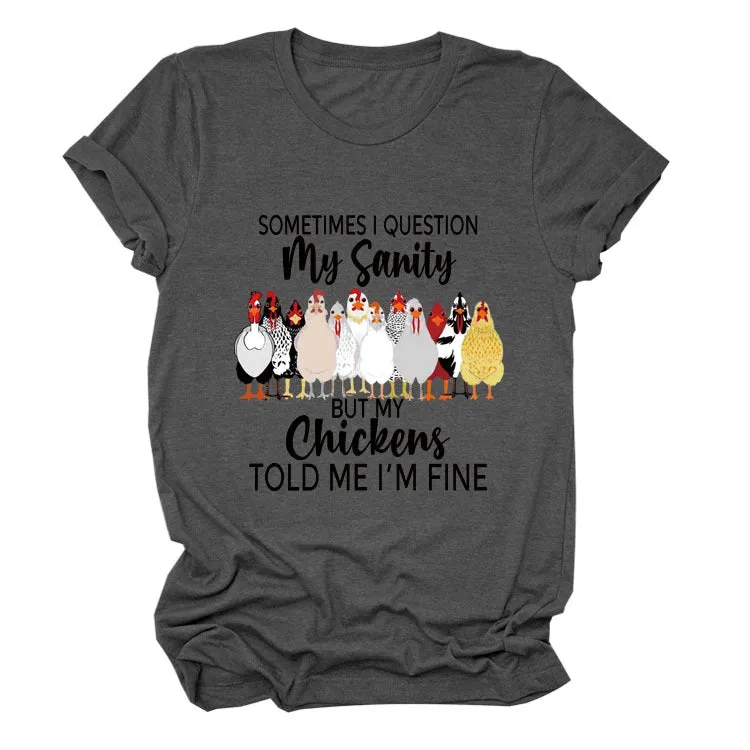SOMETIMES QUESTION MY Summer Letter T-shirt with Short Sleeves Printed By Round Neck