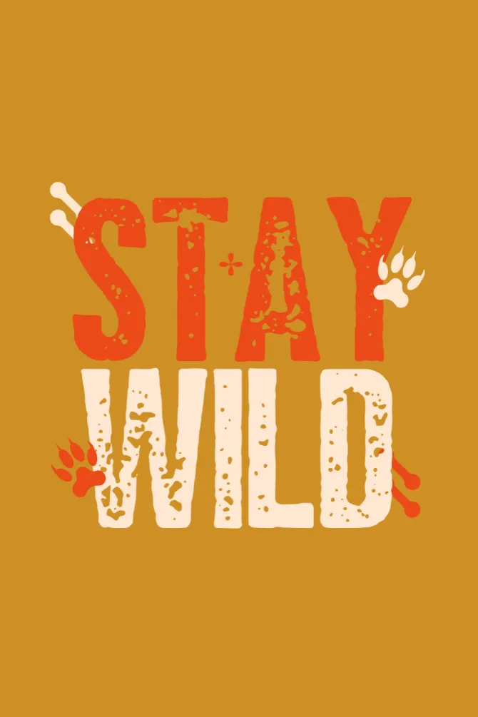 Stay Wild Mustard Yellow Printed Hoodie for men
