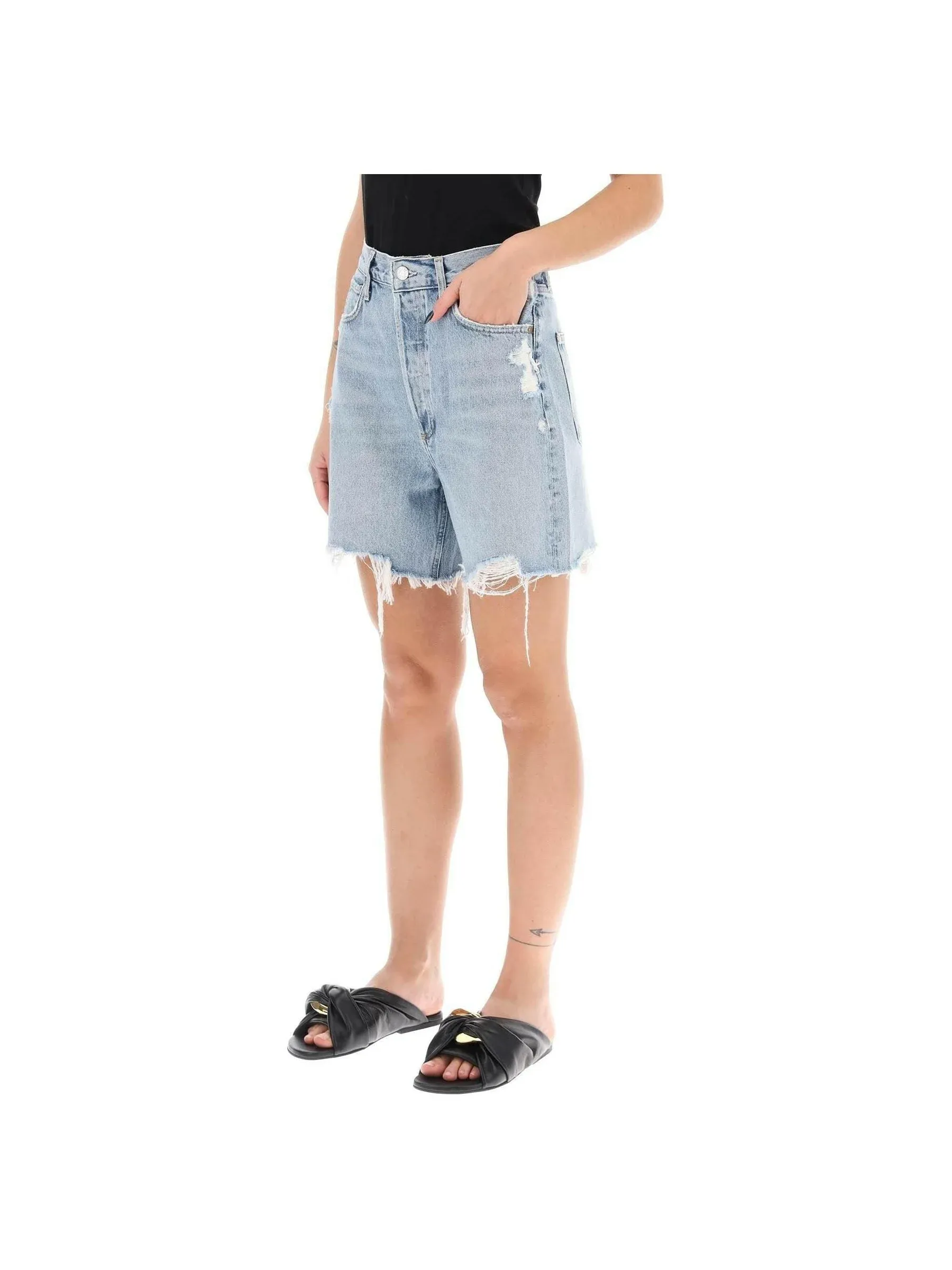 Stella Distressed Denim Shorts